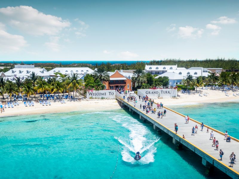 The Welcome to Grand Turk pier, Turks and Caicos Islands, for the KMT Solicitors Turks and Caicos desk