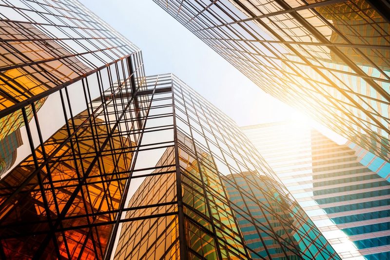 Glass office towers